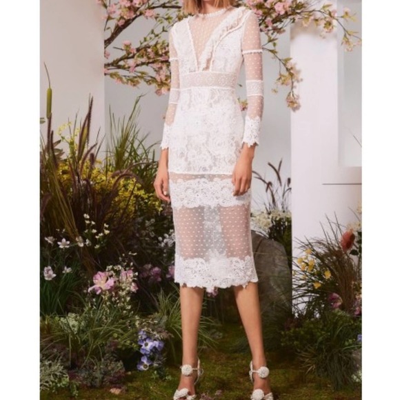 Alexis Elize Dress Dotted White Lace - Picture 9 of 15